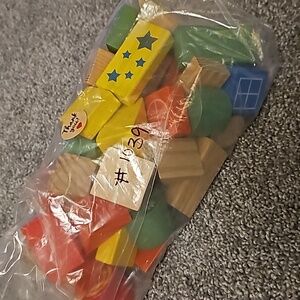 🟠 Bag of Wooden Building Blocks #E5